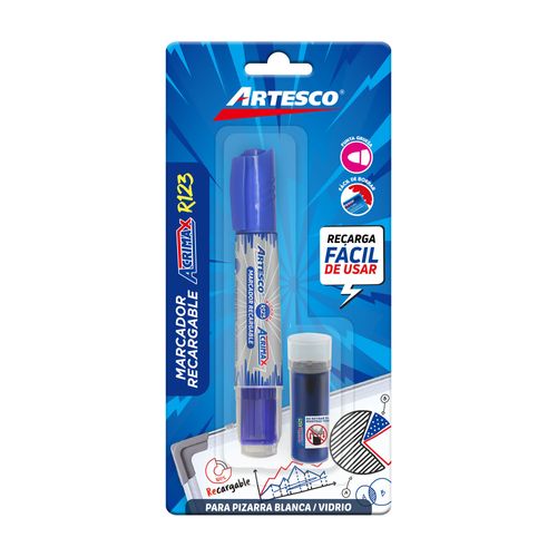 Plumón Blist Marc Acrimax R123 + Cart Azul ARTESCO