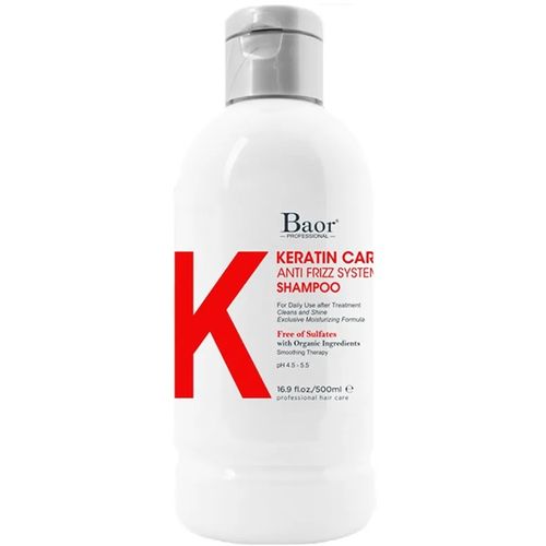 Shampoo Sin sal Anti Frizz Post Alisado Baor K Keratin Care 500ml