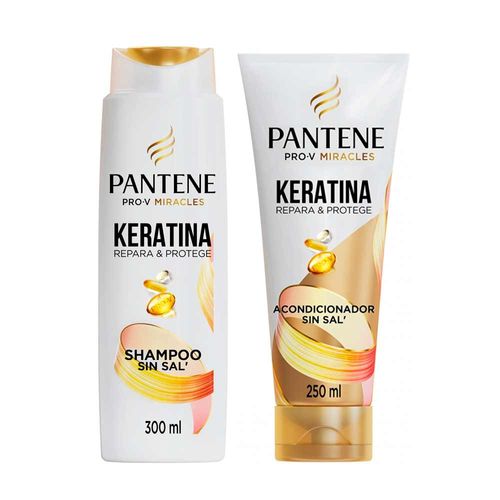 Pack Shampoo PANTENE Keratina Frasco 300ml + Acondicionador PANTENE Keratina Tubo 250ml