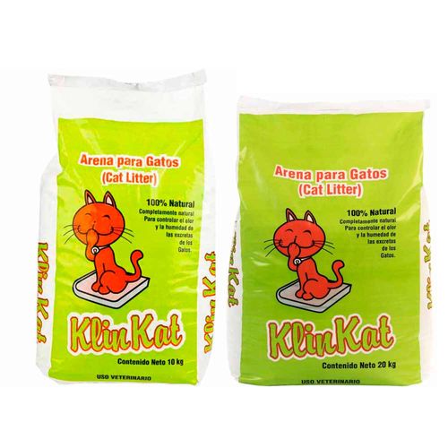 Pack Arena para Gatos KLINKAT 100% Natural Bolsa 10Kg + Arena para Gatos KLINKAT 100% Natural Bolsa 20Kg