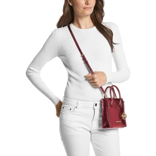 Cartera Crossbody Michael Kors de Cuero Mercer XS - Carmesi