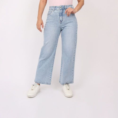 Jean Kayra Poblet Mujer Recto Comfy Crop E CIELO