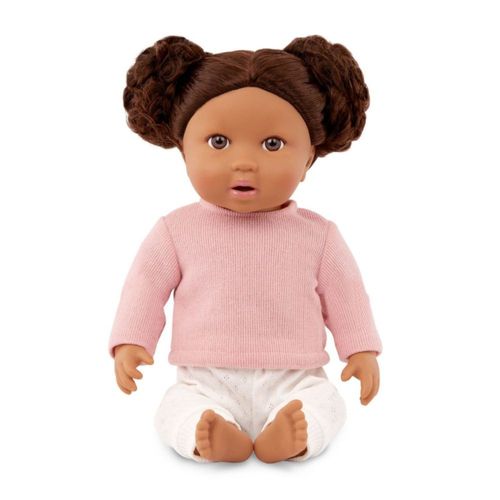 Muñeca Lullababy Niña Con Pelo Marrón Y Polo Rosa