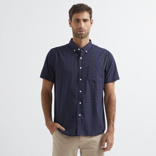 Camisa Madison Manga Corta Checks Hombre NAVY