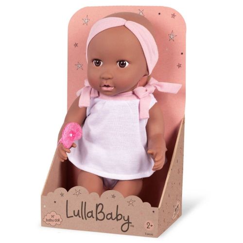 Muñeca Bebé Con Vincha Rosa Y Lazos Rosa Lullababy