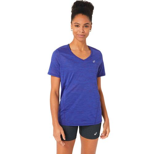 Polo ASICS Race V-Neck Ss Top Eggplant/Night Shade Mujer