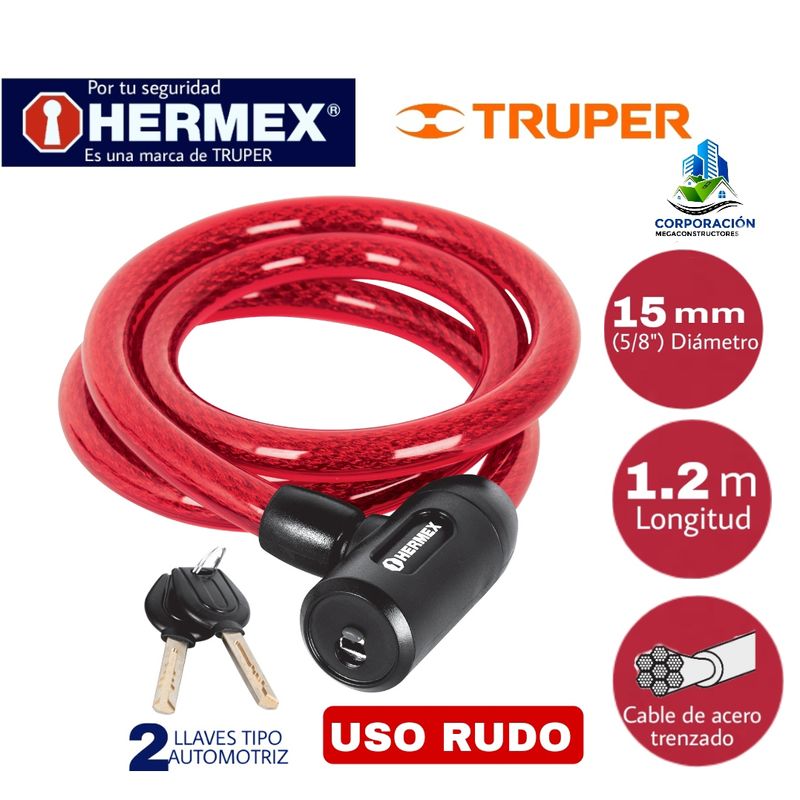 Candado-Cadena-bicicleta-15mm-Hermex-con-Llave-