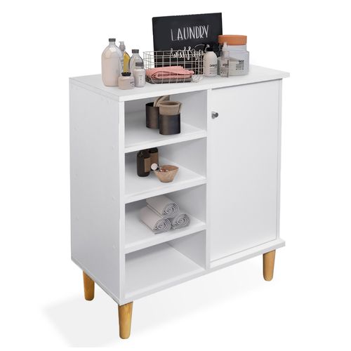 Mueble Organizador para Baño 4 Niveles 1 Puerta Roma