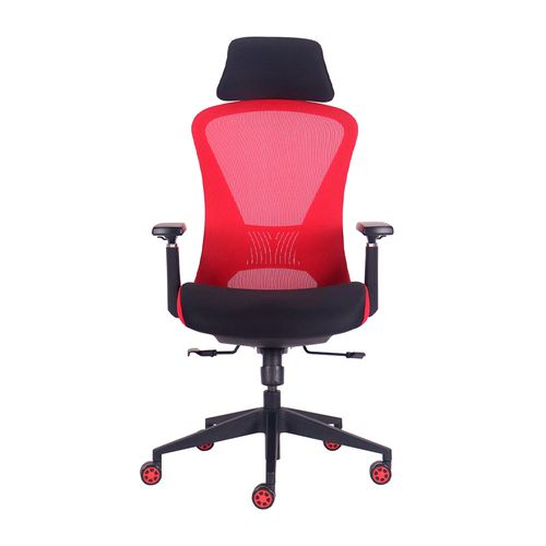 Silla Gamer Ergonómica Evox K2-BH-12 con Soporte Lumbar Ajustable - Rojo