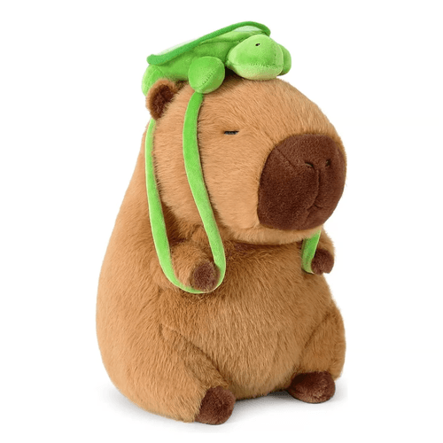 PELUCHE CAPIBARA CON MOCHILA DE TORTUGA – 32cm