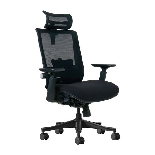 Silla de Oficina Ergonómica Evox SM6F-BH con Soporte Lumbar Ajustable - Negro