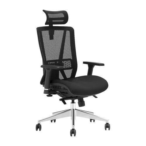 Silla de Oficina Ergonómica Evox X3-01A-MF con Soporte Lumbar Ajustable - Negro