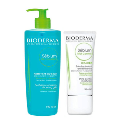 Pack Bioderma Sébium Gel Moussant 500ml + Mat Control