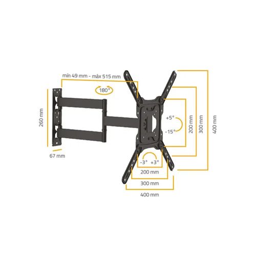 Rack Móvil Para TV Soportex de 32" a 55" SXM 3755