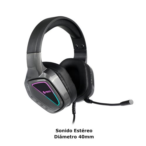 Auriculares Gaming Teros TE8171N Estéreo Micrófono Luces RGB