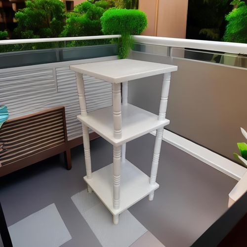 Mesa Lateral auxiliar Multiuso madera pino en blanco