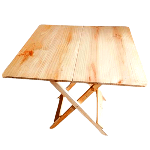 Mesa plegable comedor en madera pino cuadrada 80x80cm