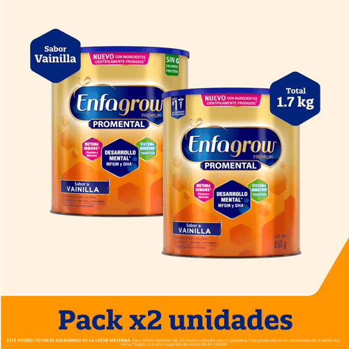 ENFAGROW PREMIUM SABOR VAINILLA 850 GR X 2 UNIDADES - 1.7 KG