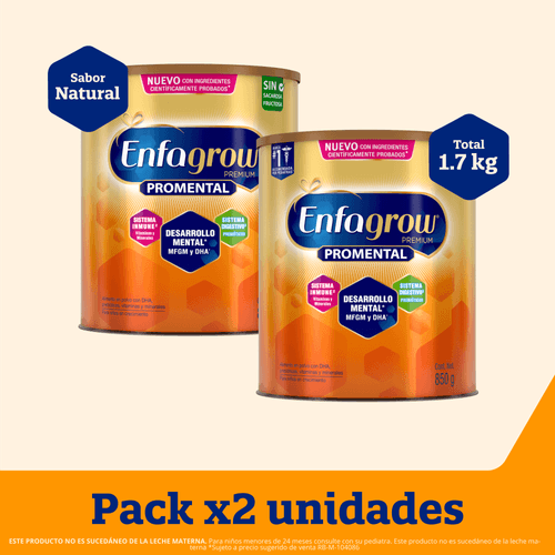 ENFAGROW PREMIUM SABOR NATURAL 850 GR X 2 UNIDADES - 1.7 KG