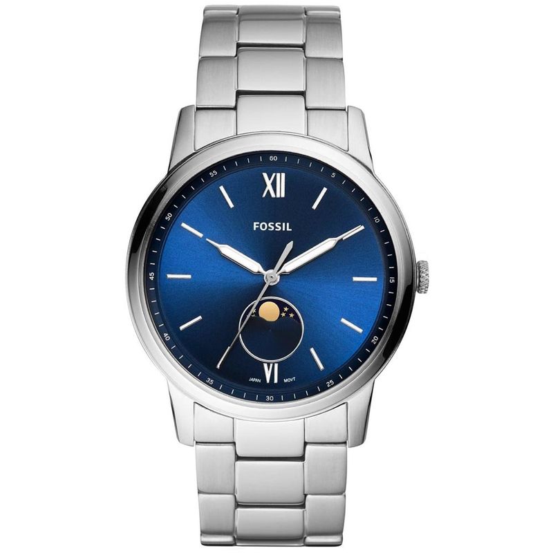Reloj-Fossil-Minimalist-Moonphase-FS5618-Ultra-Delgado-Plateado-Azul