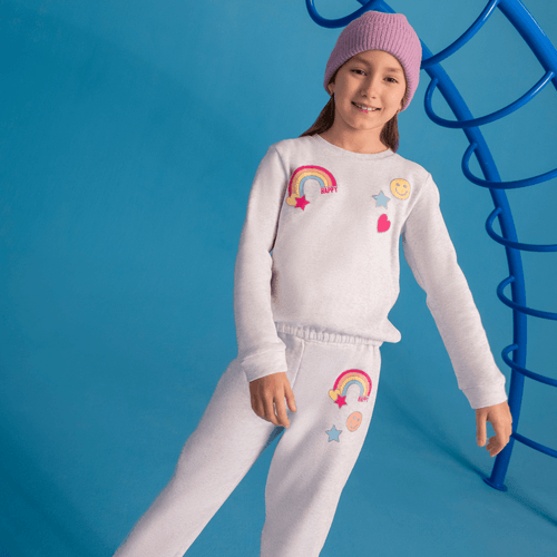 Buzo Para Niña Circus Smiley Gris