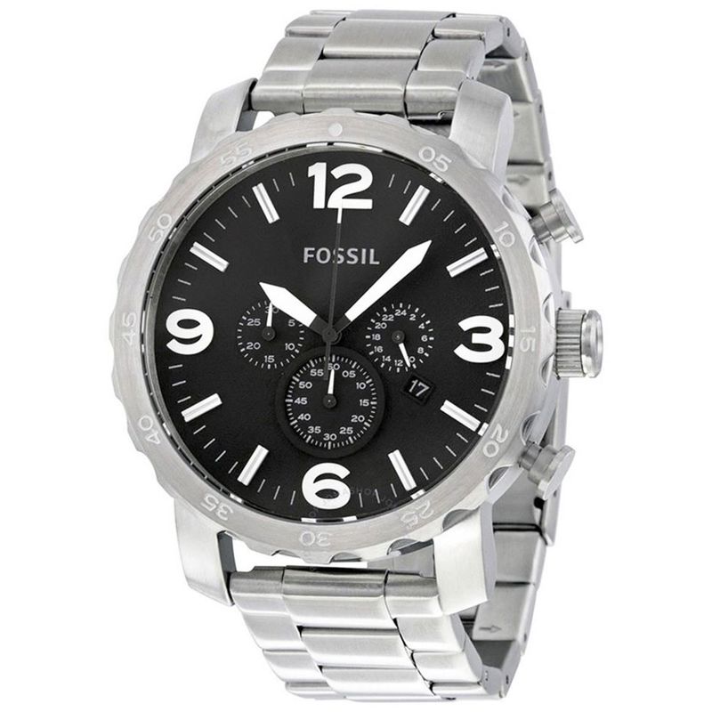 Reloj-Fossil-Nate-JR1353-Fecha-Cronometro-Acero-Plateado-Negro