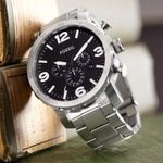 Reloj-Fossil-Nate-JR1353-Fecha-Cronometro-Acero-Plateado-Negro