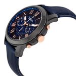 Reloj-Fossil-Grant-FS5061-Cronometro-Correa-de-Cuero-Azul-Acero-Negro