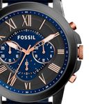 Reloj-Fossil-Grant-FS5061-Cronometro-Correa-de-Cuero-Azul-Acero-Negro