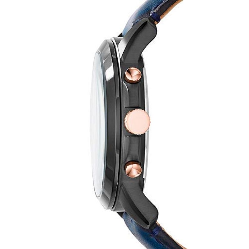 Reloj-Fossil-Grant-FS5061-Cronometro-Correa-de-Cuero-Azul-Acero-Negro