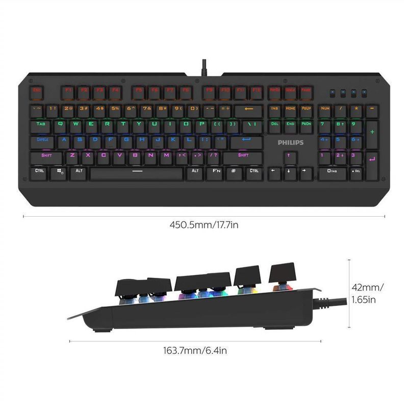Teclado-Mecanico-Philips-para-juegos-SPK8413