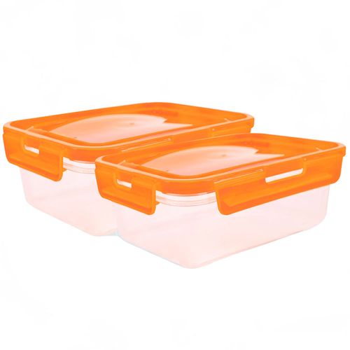 Set de Tápers BASA Food Click Rectangular 1.1L 2pzas