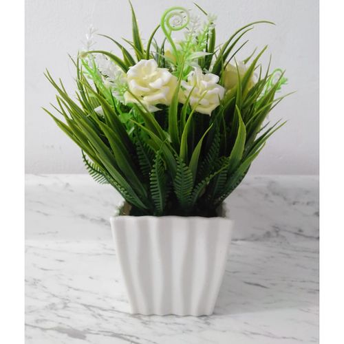 Plantas Artificiales Decorativas Pequeñas En Color crema