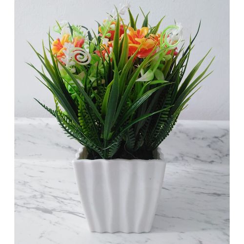 Plantas Artificiales Decorativas Pequeñas En Color naranja