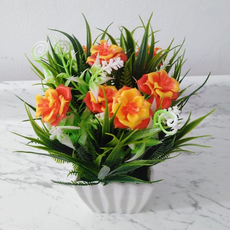 Plantas-Artificiales-Decorativas-Pequeñas-En-Color-naranja