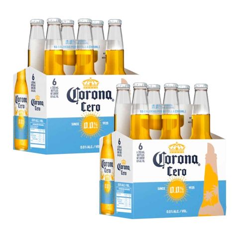 Pack Cerveza CORONA Cero sin Alcohol Botella 355ml Paquete 6un x 2un