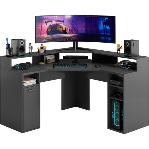 Escritorio Gamer en L Moderno Negro 138cm