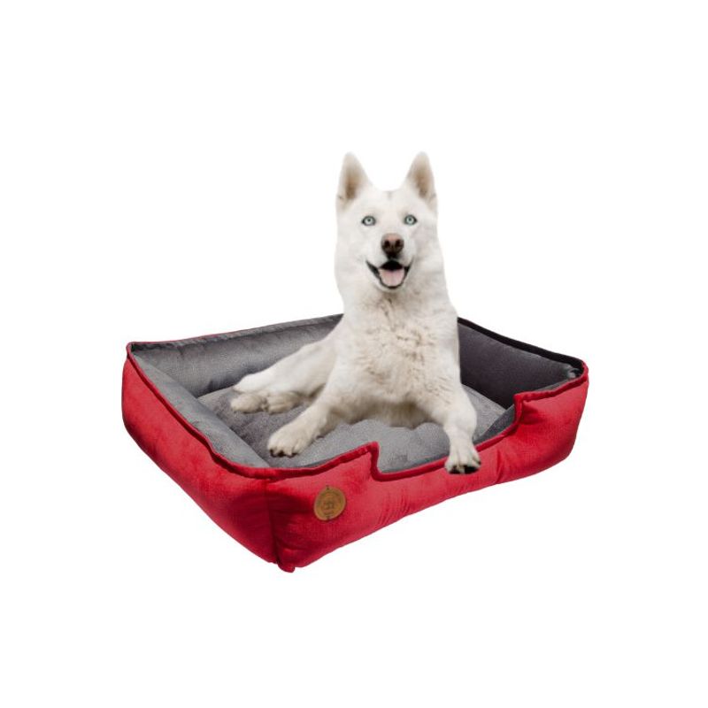 Cama-para-Mascota-Talla-XXL-90x75cm-Perro-Gato-Antialergica|-Rojo-con-plomo