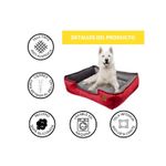 Cama-para-Mascota-Talla-XXL-90x75cm-Perro-Gato-Antialergica|-Rojo-con-plomo