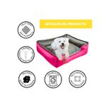 Cama-para-Mascota-Talla-M-60x50cm-Perro-Gato-Antialergica|-Fuxia-con-plomo-