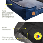 Cama-para-Mascota-Talla-3XL-110x80cm-Perro-Antialergenica-|-Azul-noche-con-plomo-