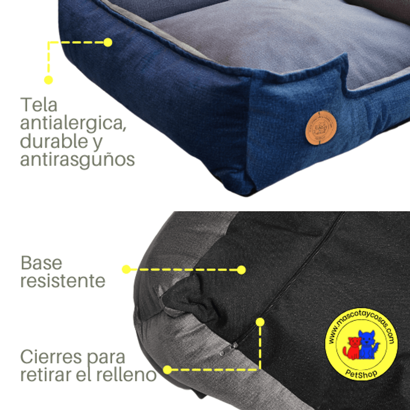 Cama-para-Mascota-Talla-3XL-110x80cm-Perro-Antialergenica-|-Azul-noche-con-plomo-