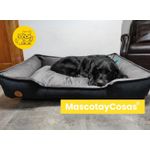 Cama-para-Mascota-Talla-XL-80x70cm-Perro-Gato-Antialergenica-|-Negro-con-plomo-