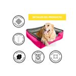 Cama-para-Mascota-Talla-XL-80x70cm-Perro-Gato-Antialergenica-|-Fuxia-con-plomo