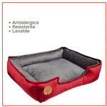 Cama-para-Mascota-Talla-L-70x60cm--Perro-Gato-Antialergenica-|-Rojo-con-plomo