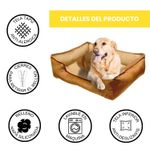 Cama-para-Mascota-Talla-L-70x60-cm--Perro-Gato-Antialergenica|-Cafe-con-marron