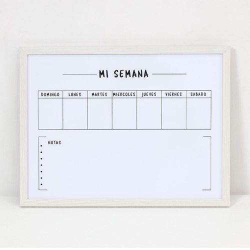 Pizarra Planner Semanal MDF 32x42cm Orange