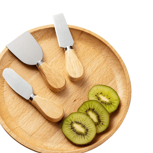 Set de 3 Mini Cuchillos para Queso con Mango de Madera