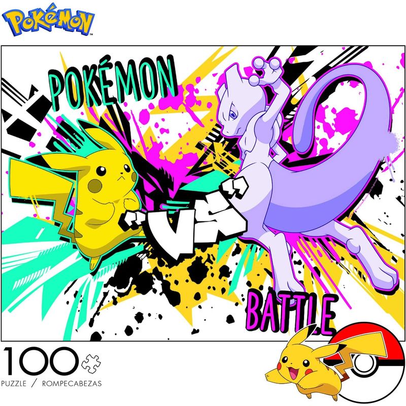 POKEMON-ROMPECABEZA-100-PIEZAS-PIKACHU-VS-MEWTWO