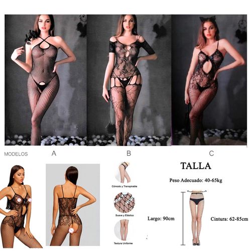 Sexy Vestido Tipo Malla enterizo